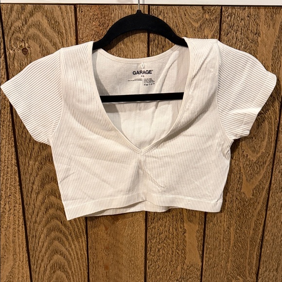 Garage Ivory Ribbed Crop Top~Small - Picture 1 of 4